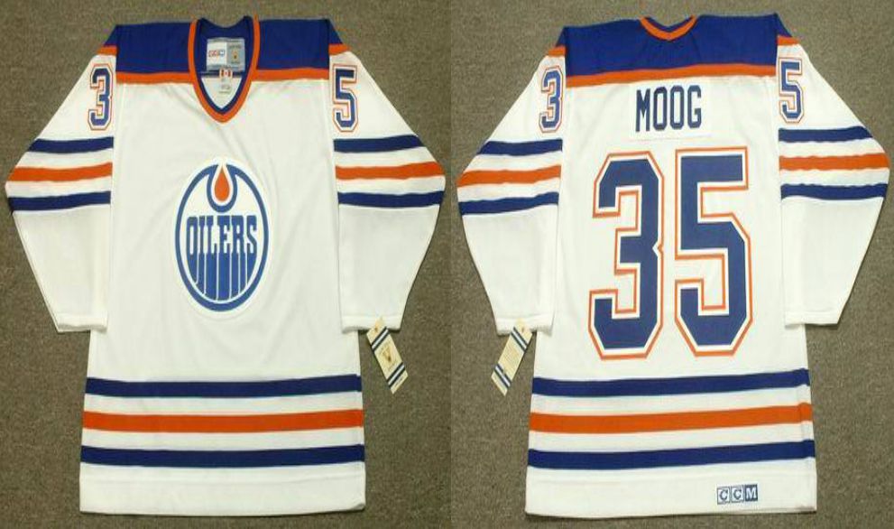 2019 Men Edmonton Oilers 35 Moog White CCM NHL jerseys